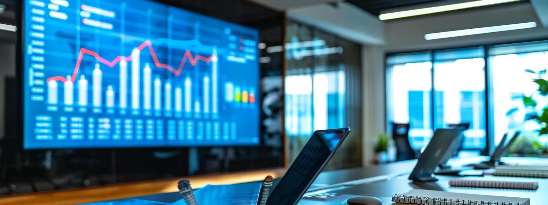 a sleek, modern office space features a large screen displaying analytical graphs and insights from surfer seo, complemented by an organized workspace with notepads and a laptop, visually conveying the balance between user-friendly technology and the complexity of its credit system. a sleek, modern office space features a large screen displaying analytical graphs and insights from surfer seo, complemented by an organized workspace with notepads and a laptop, visually conveying the balance between user-friendly technology and the complexity of its credit system.